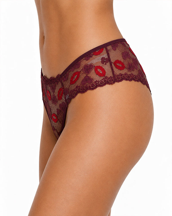 4-Pack Sexy Lace See-Through Lip Embroidered Panties