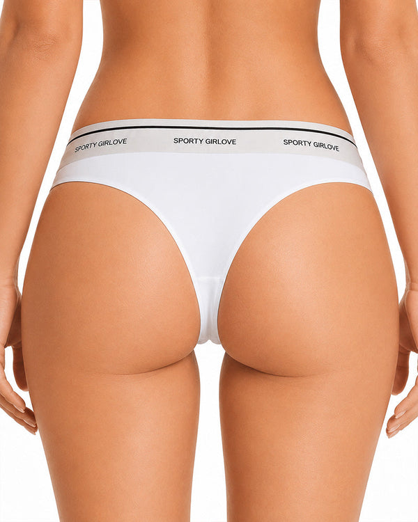 6-Pack Sexy Ice Silk Seamless Letter Colorblock Thongs