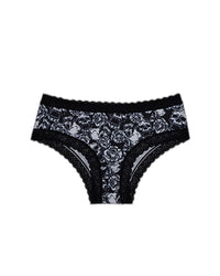 White Skull & Rose Print