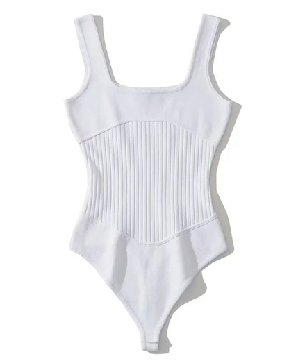 Knit Stretch Slim V Neck Vest Tights Sleeveless Backless Sexy Tights