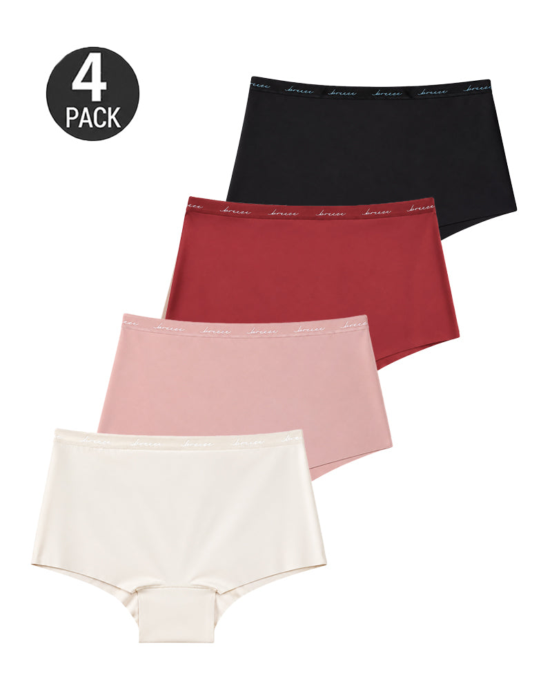 4-Pack High Waist Letter Print Seamless Breathable Panties