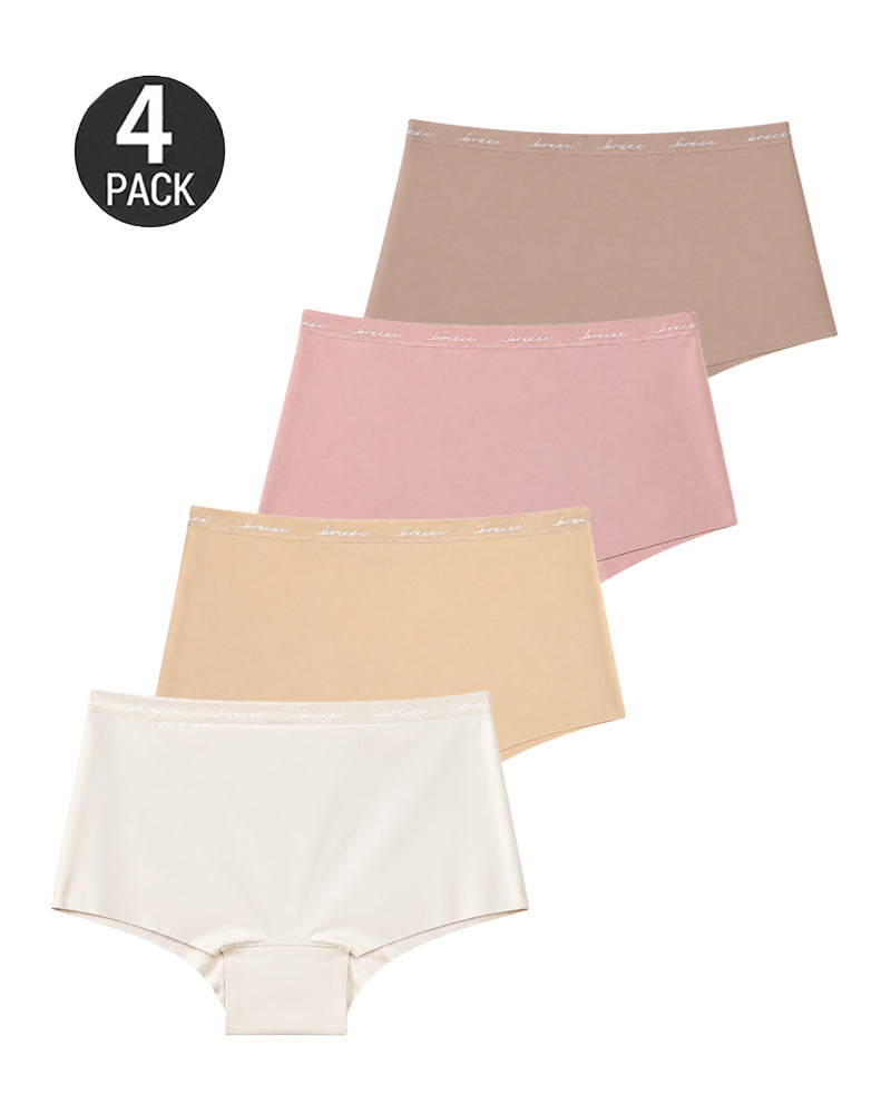 4-Pack High Waist Letter Print Seamless Breathable Panties