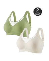 [2-Pack]Green+Beige