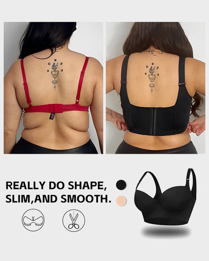 [2-Pack] Extra Firm High Compression Full Cup Push Up Bra - Tan+Brown