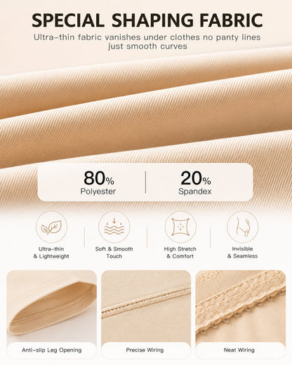 High Waist Tummy Control Hook-eye Hip-enhancing Shaping Shorts