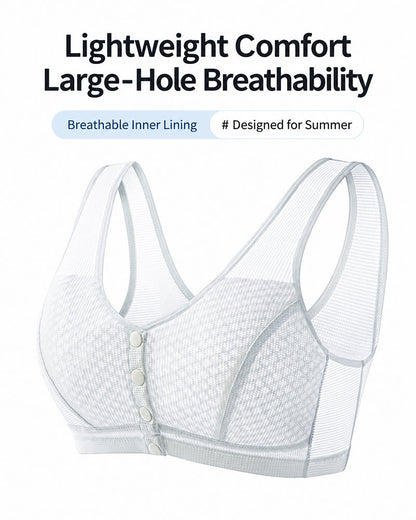 Front Closure Ultra-thin Breathable Mesh Seamless Wire-free Vest Bra