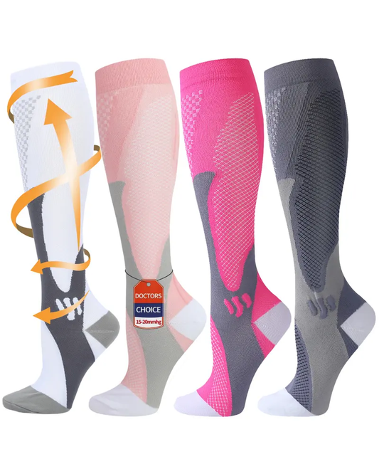 4 Pairs High-Elastic Breathable Sports Calf Compression Socks