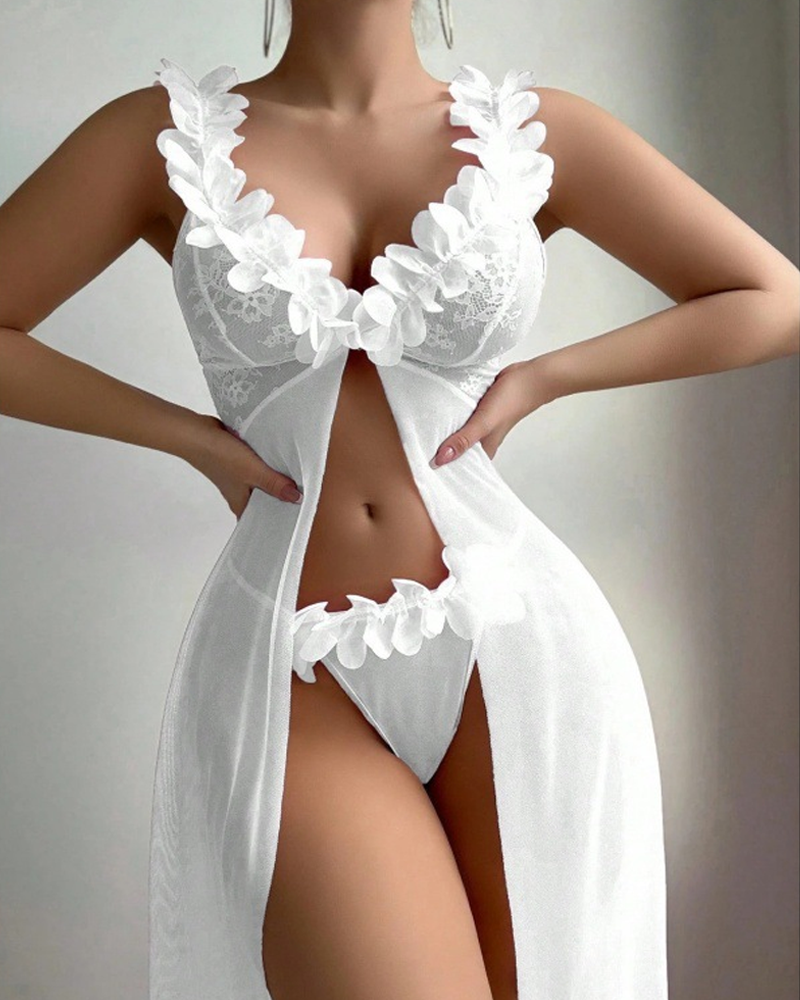 Sexy Printed Split Hem Maxi Nightdress