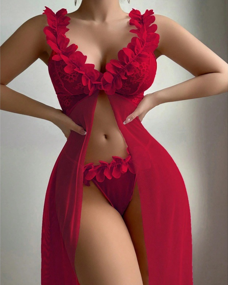 Sexy Printed Split Hem Maxi Nightdress