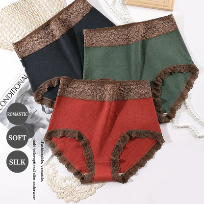 High-Waist Cotton Lace Briefs