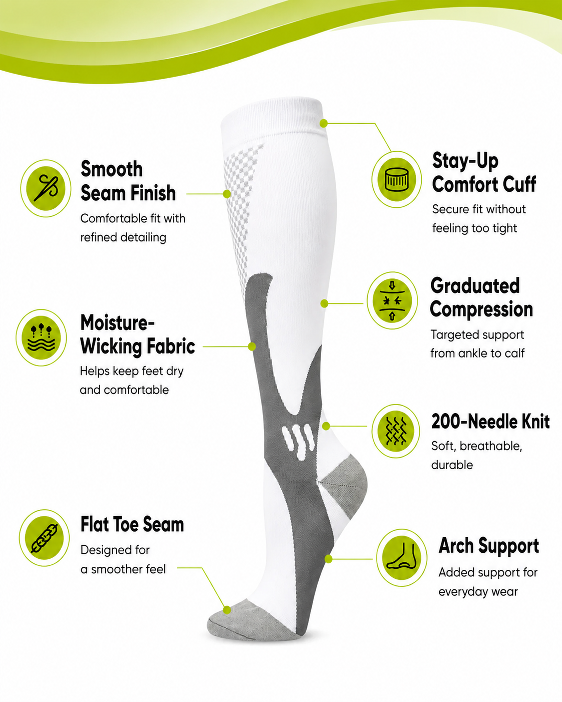 4 Pairs High-Elastic Breathable Sports Calf Compression Socks