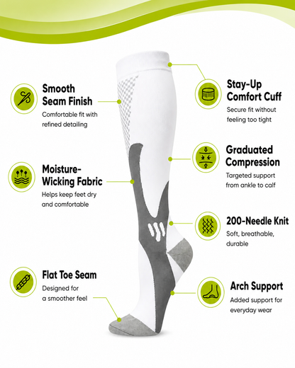4 Pairs High-Elastic Breathable Sports Calf Compression Socks