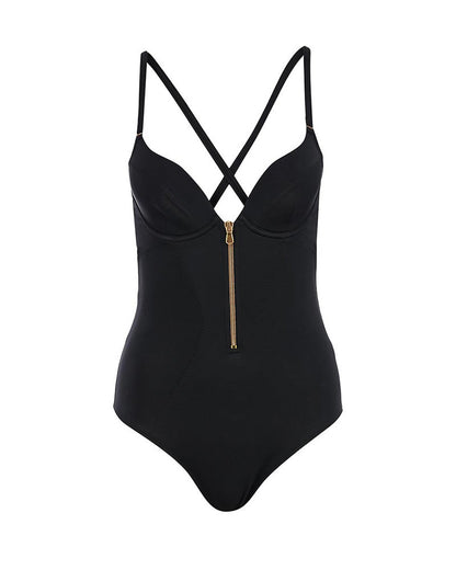 Women's Metal Zipper Tummy Shaper Bodysuit
