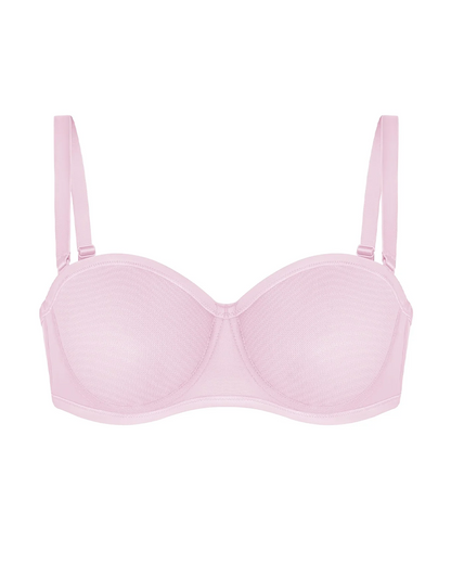 Women's Sheer Mesh Unlined Underwire Adjustable Removable Straps Half Cup Bra
