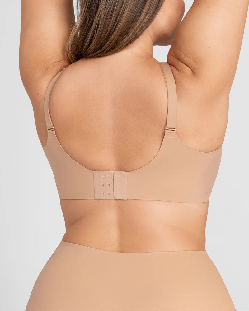 Women's V-Neck Mesh Gathered Seamless Comfortable Cross Bra
