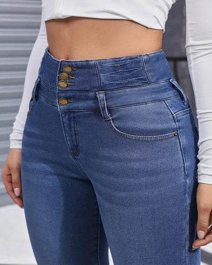 Women's High-stretch Fleece-lined Thickened Jeans