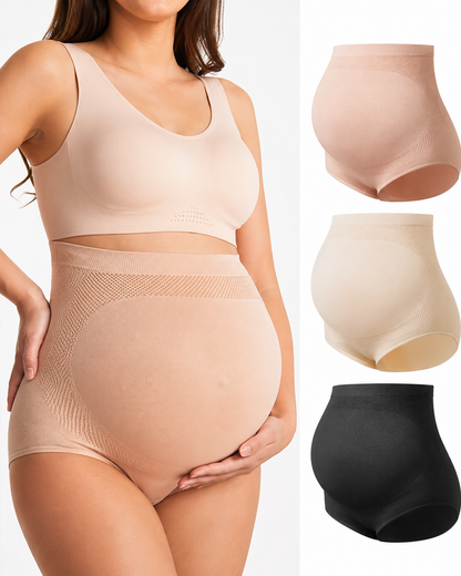 Women's Maternity High Waist Underwear Pregnancy Seamless Soft Belly Support Panties Over Bump 3 Pack