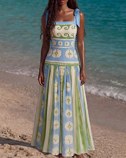 Adjustable Shoulder Straps Printed Swimsuit Set