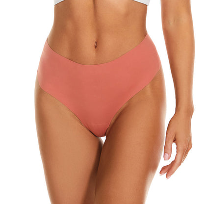 Floralshe®Women's Seamless Solid Color Drop Waist Thong 5-Pack