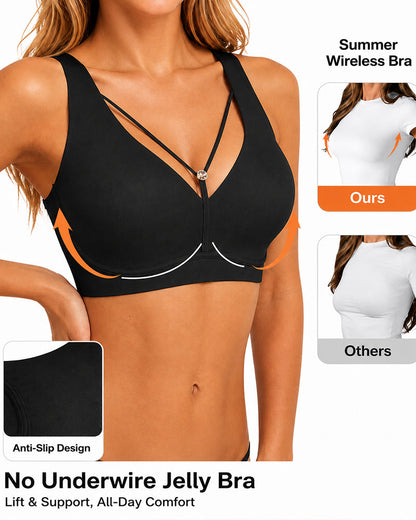 Deep V Seamless Wire Free Push Up Bra