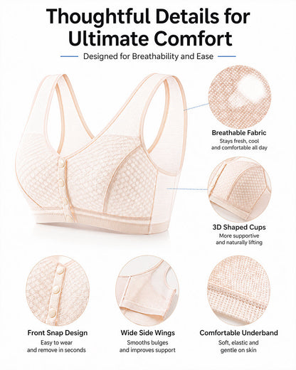 Front Closure Ultra-thin Breathable Mesh Seamless Wire-free Vest Bra