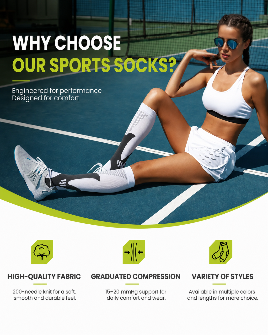 4 Pairs High-Elastic Breathable Sports Calf Compression Socks