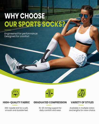4 Pairs High-Elastic Breathable Sports Calf Compression Socks