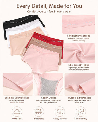 4-Pack High Waist Letter Print Seamless Breathable Panties