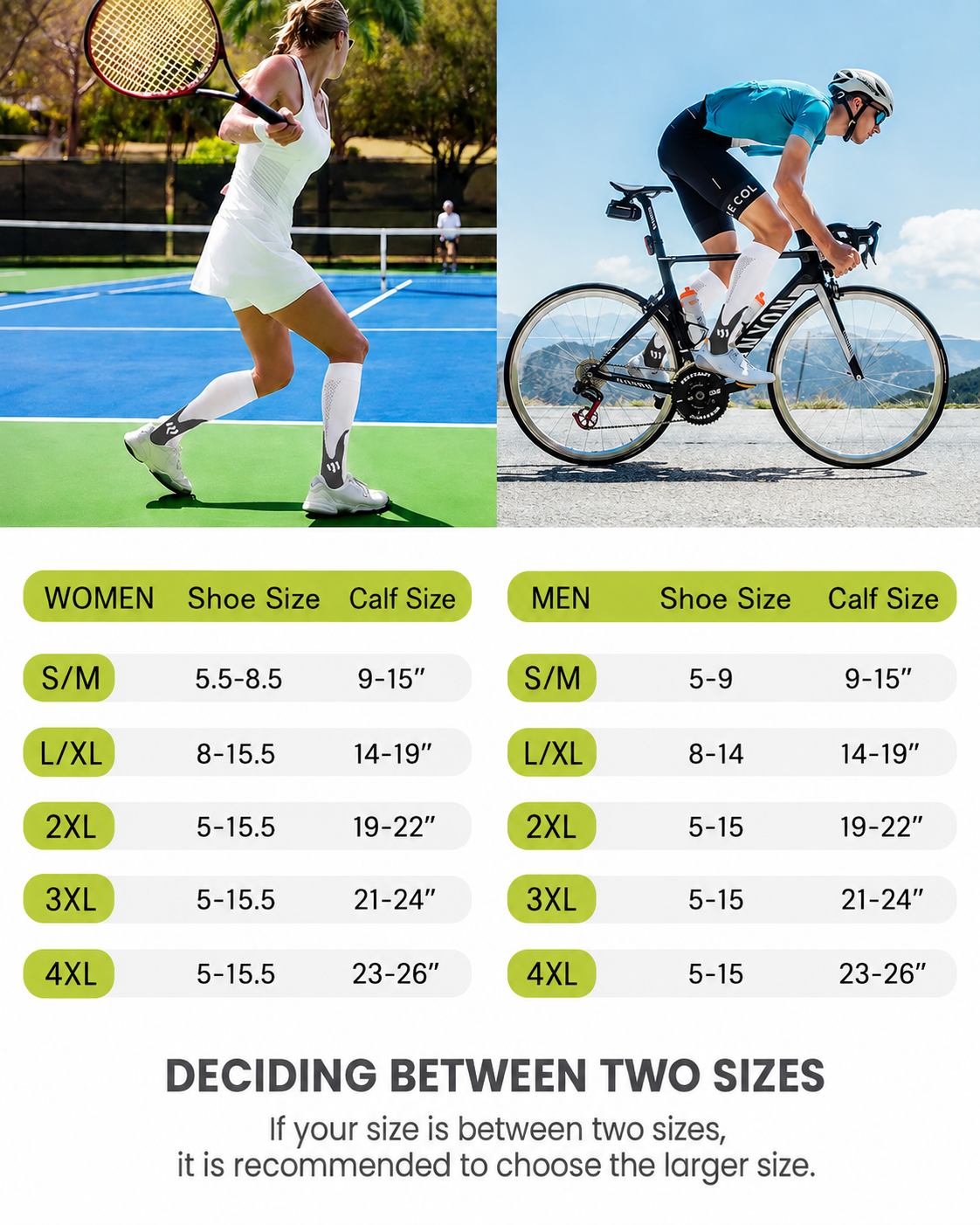 4 Pairs High-Elastic Breathable Sports Calf Compression Socks