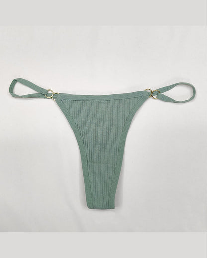 Cotton Threaded T-Pants Women's Low Waist Hip Lifting Fitness High Fork Fashionable Thong