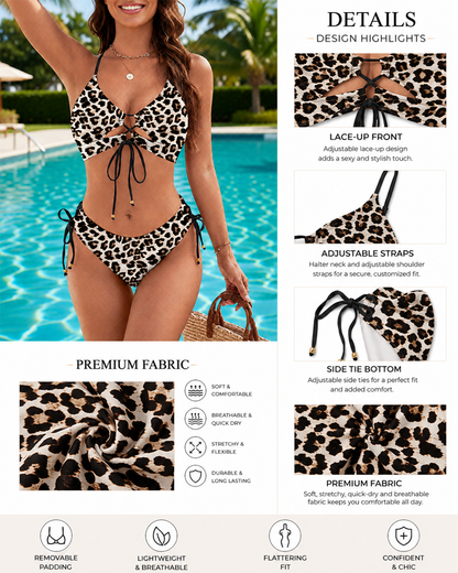 Sexy Tie-Strap Backless Two-Piece Bikini