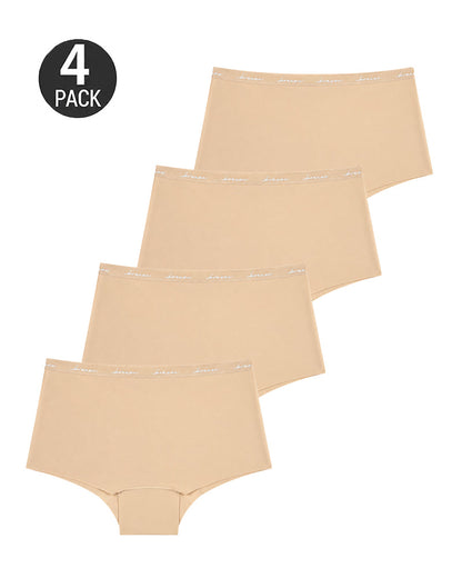 4-Pack High Waist Letter Print Seamless Breathable Panties