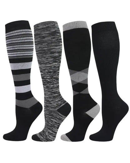 4 Pairs High-Elastic Breathable Sports Calf Compression Socks