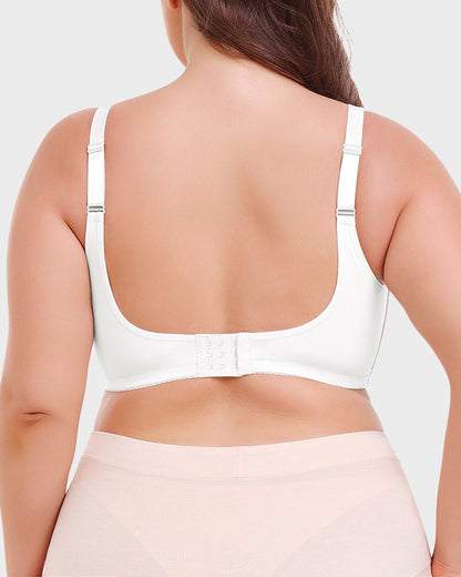 Floralshe®Full Coverage Lace Trim Minimizer Bra