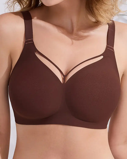 Women's Plus Size Wire-Free Seamless V-Neck Comfort Bra