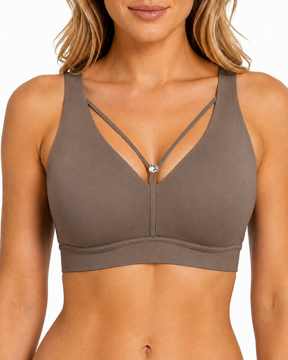 Deep V Seamless Wire Free Push Up Bra