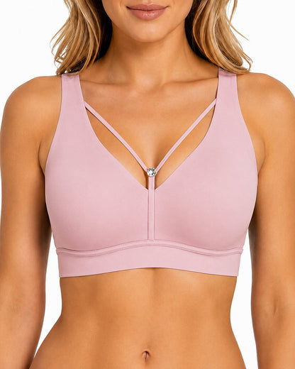 Deep V Seamless Wire Free Push Up Bra