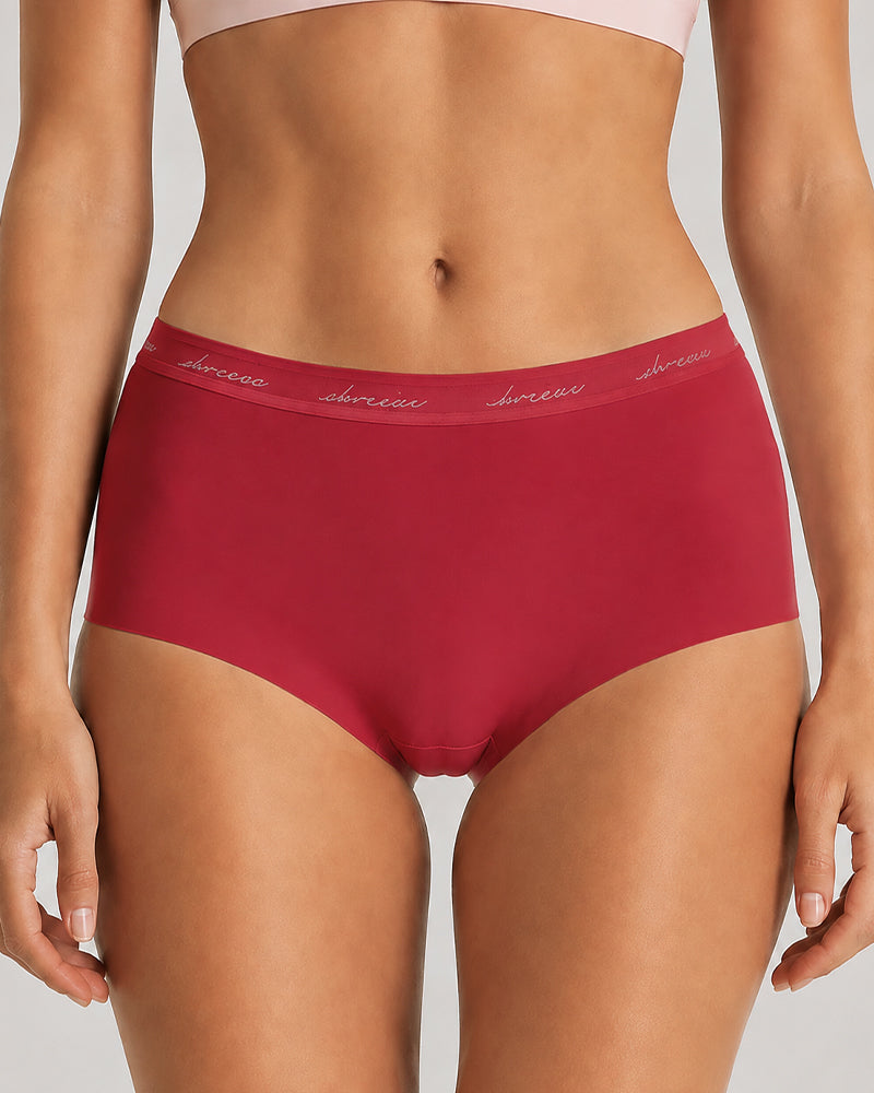 4-Pack High Waist Letter Print Seamless Breathable Panties