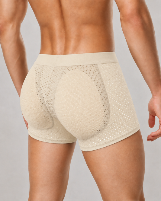 2-Pack Men's Breathable Mesh with Removable Pads for Buttock Shaping Panties
