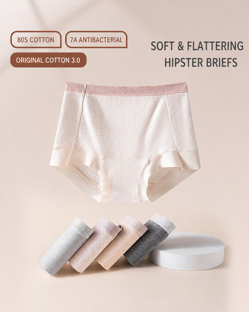 Multi-Pack Mid Waist Pure Cotton Antibacterial Breathable Briefs
