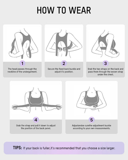 Front Closure Cross Back Wireless Posture Seamless Support Bra
