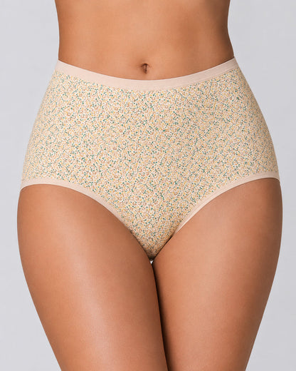 4-Pack High Waist Cotton Printed Loose Stretch Briefs