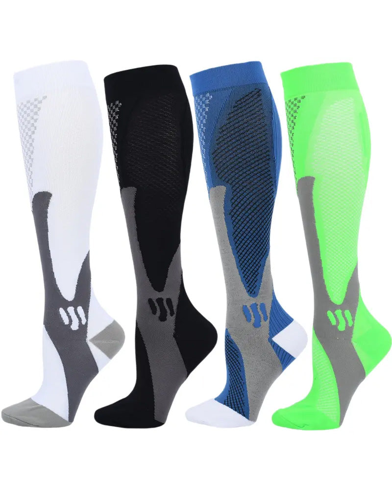 4 Pairs High-Elastic Breathable Sports Calf Compression Socks