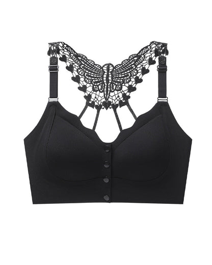 Seamless Front-closure Push-up Butterfly Back Bra