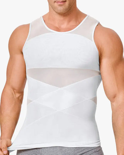 Men's High Elastic Seamless Tummy Control Mesh Breathable Shaping Vest
