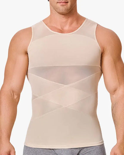 Men's High Elastic Seamless Tummy Control Mesh Breathable Shaping Vest