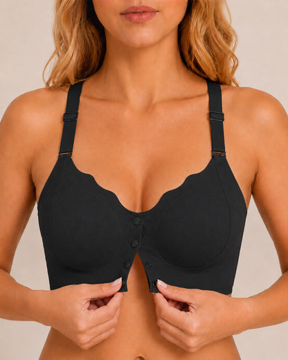 Seamless Front-closure Push-up Butterfly Back Bra