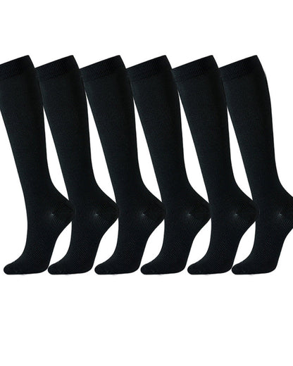 6 Pairs Of High-Elastic Breathable Calf Compression Socks For Sports and Fitness