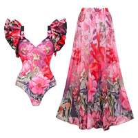 Swimsuit and skirt
