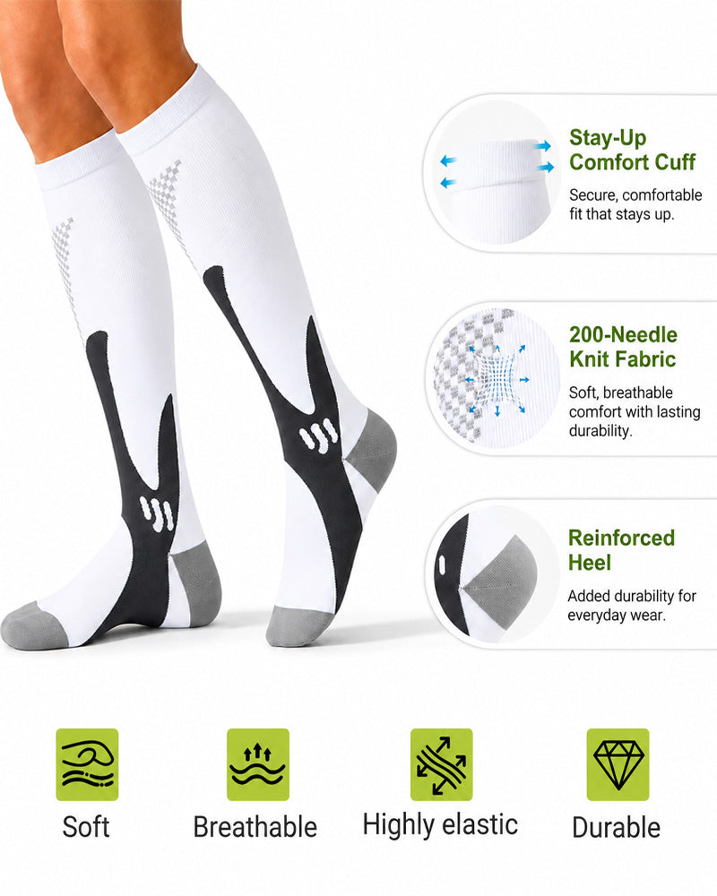 4 Pairs High-Elastic Breathable Sports Calf Compression Socks